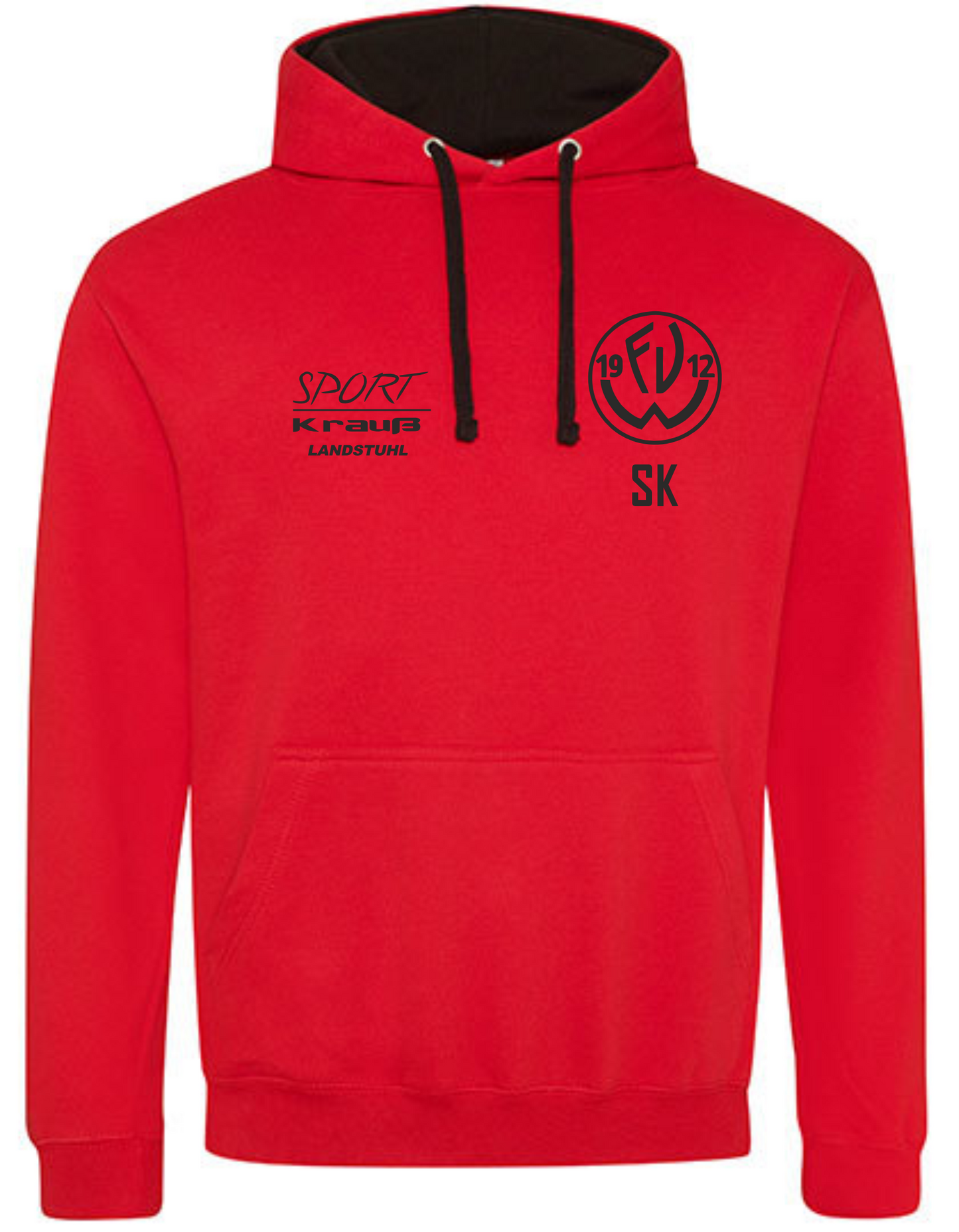 Just Hoods Varsity Hoodie Rot/Schwarz