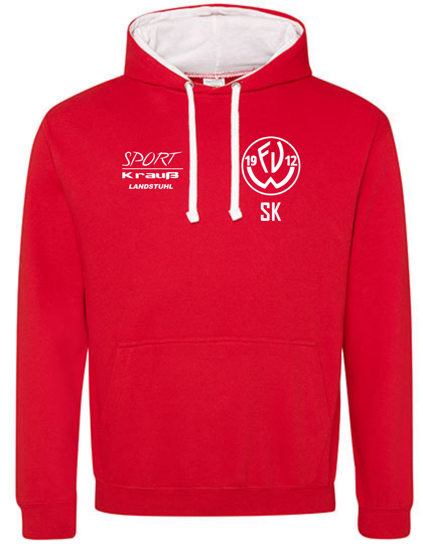 Just Hoods Varsity Hoodie Rot/Weiß