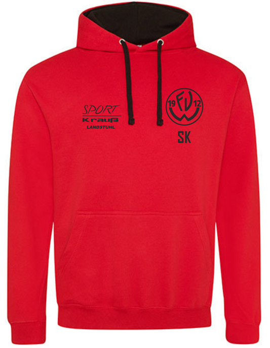 Just Hoods Varsity Hoodie Rot/Schwarz