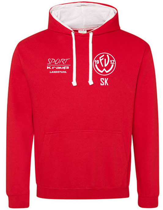 Just Hoods Varsity Hoodie Rot/Weiß