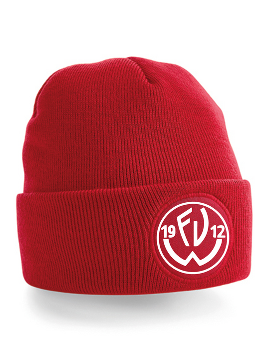 Beanie Patch Schwarz Rot